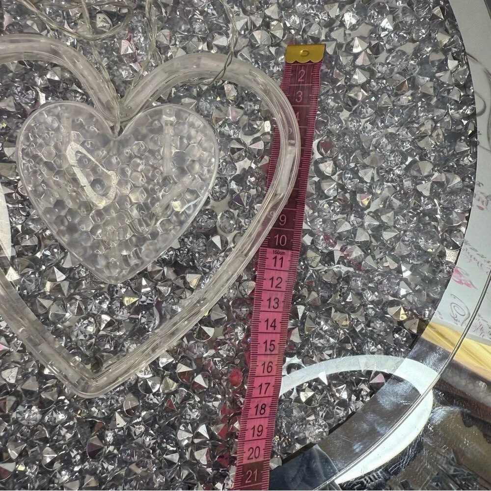 Clear Heart String Lights - Decorative LED Heart Garland
